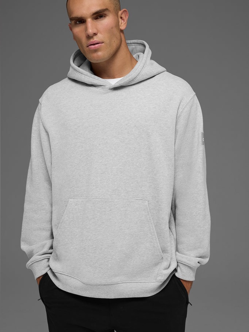 Alo Yoga Gray Renown Heavyweight Oversized Pullover Hoodie Sweatshirt